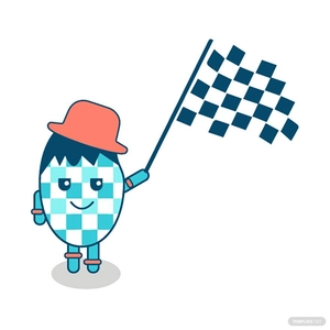 Character Checkered Flag Vector