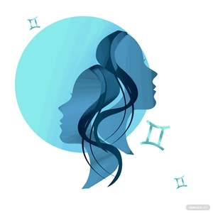 Watercolor Gemini Sign Vector