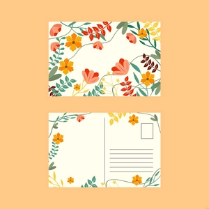 Floral Postcard Illustration