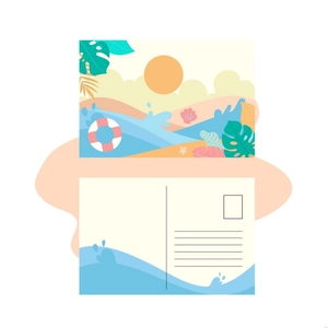 Beach Postcard Illustration