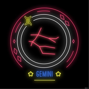 Neon Gemini Vector
