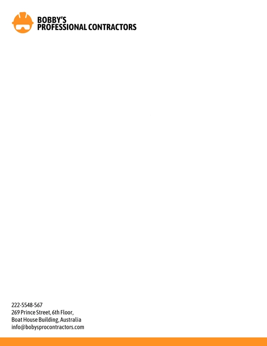 Professional Contractor Letterhead Template