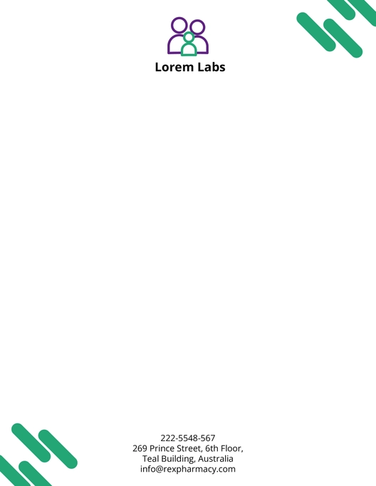 Pharmaceutical Company Letterhead