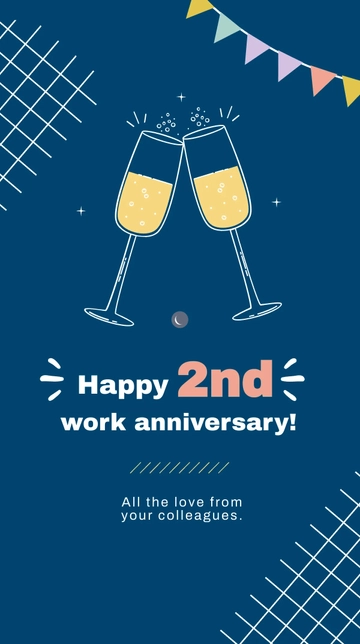 Free Work Anniversary Whatsapp Status Template to Edit Online