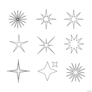 Sparkle Outline Vector