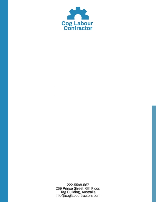 Labour Contractor Letterhead Template