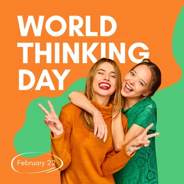 Free World Thinking Day Linkedin Post Template to Edit Online