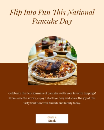 Free National Pancake Day Instagram Post Template to Edit Online