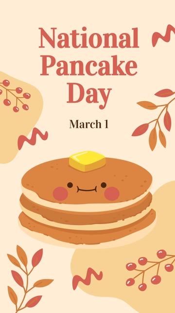 Free National Pancake Day Whatsapp Post Template to Edit Online