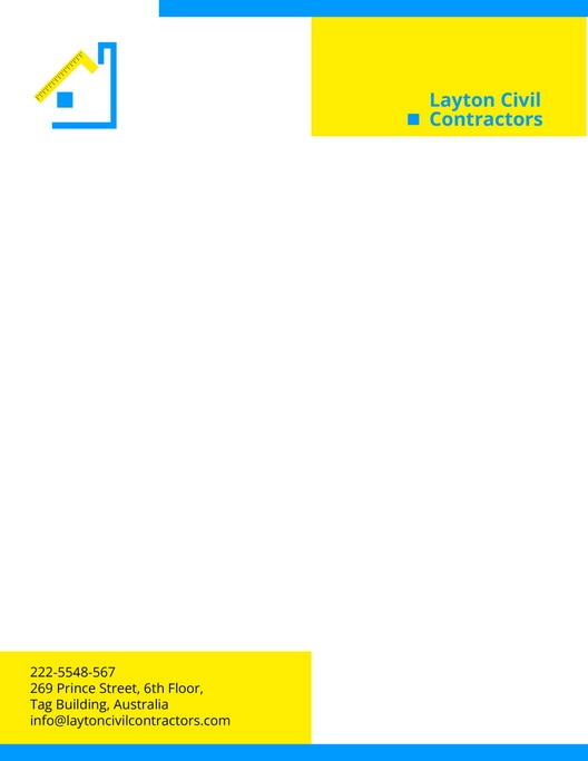 Civil Contractor Letterhead Format