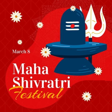 Free Maha Shivratri Festival Linkedin Post Template to Edit Online