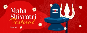 Free Maha Shivratri Festival Facebook Cover Template to Edit Online