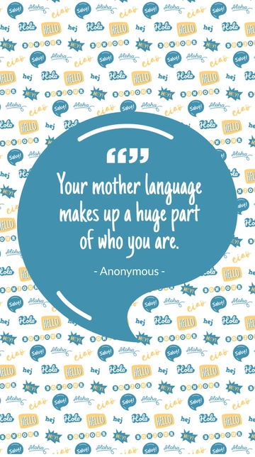 Free International Mother Language Day Quote Whatsapp Post Template to Edit Online