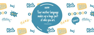Free International Mother Language Day Quote Facebook Cover Template to Edit Online