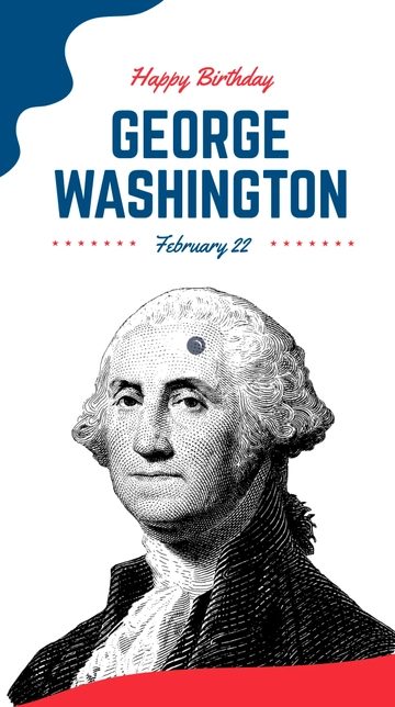 Free George Washington's Birthday Whatsapp Post Template to Edit Online