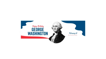 Free George Washington's Birthday Youtube Banner Template to Edit Online