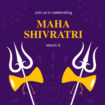Free Maha Shivratri Event Instagram Post Template to Edit Online