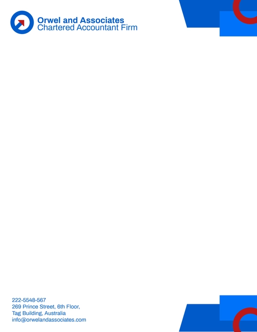 Chartered Accountant Firm Letterhead