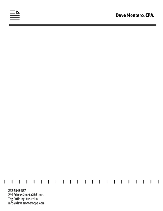Tax Accountant Letterhead Template