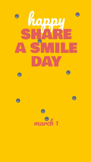 Free Happy Share A Smile Day Whatsapp Post Template to Edit Online