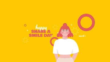 Free Happy Share A Smile Day YouTube Banner Template to Edit Online