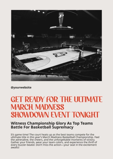 Free March Madness Basketball Championship Poster Template to Edit Online