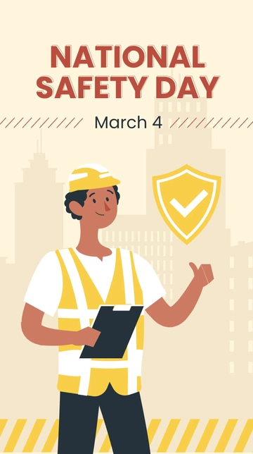 Free National Safety Day WhatsApp Post Template to Edit Online