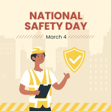 Free National Safety Day LinkedIn Post Template to Edit Online