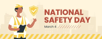 Free National Safety Day Facebook Cover Template to Edit Online