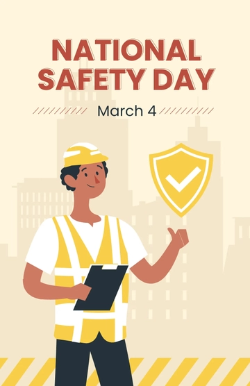 Free National Safety Day Poster Template to Edit Online