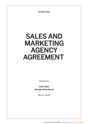 Sales and Marketing Agency Agreement Template