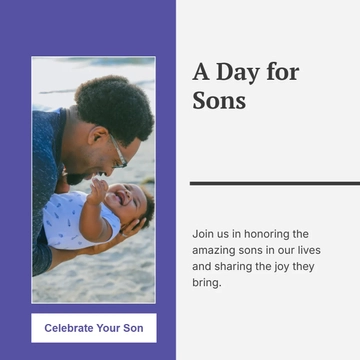 Free National Sons Day LinkedIn Post Template to Edit Online