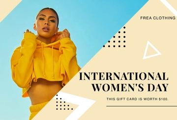Free International Womens Day Gift Card Template to Edit Online
