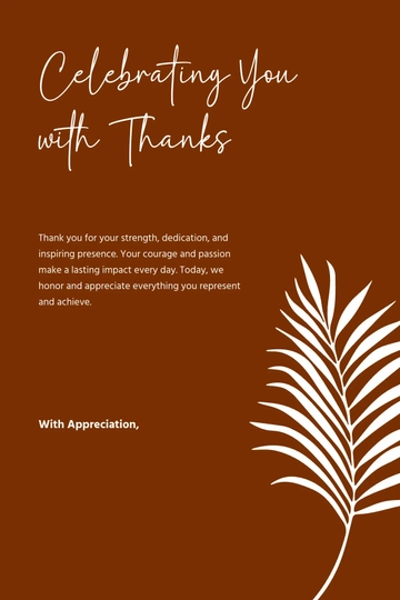 Free Womens Day Thank You Card Template to Edit Online