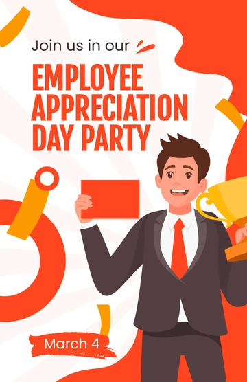Free Employee Appreciation Day Party Poster Template to Edit Online