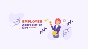 Free Happy Employee Appreciation Day Youtube Banner Template to Edit Online