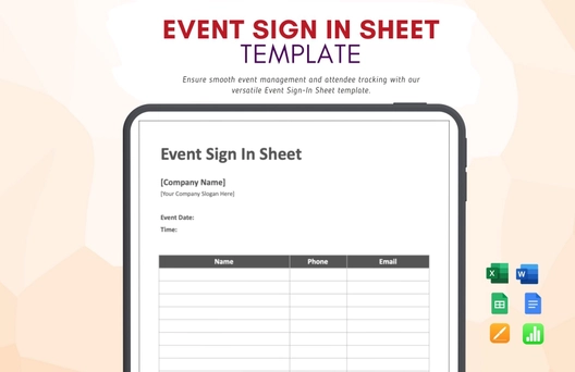 Event Sign in Sheet Template