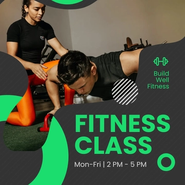 Free Animated Fitness Class Post, Instagram, Facebook Template to Edit Online