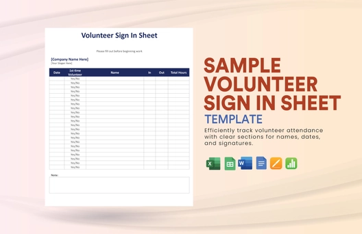 Sample Volunteer Sign in Sheet Template