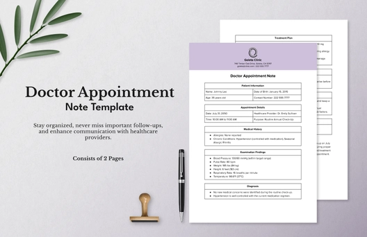 Doctor Appointment Notes Template