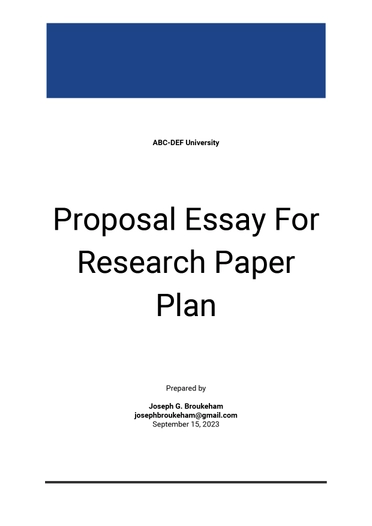 Proposal Essay For Research Paper Template