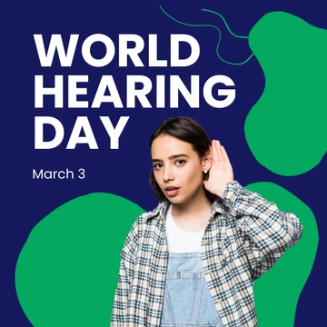 Free World Hearing Day LinkedIn Post Template to Edit Online