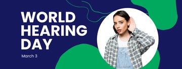 Free World Hearing Day Facebook Cover Template to Edit Online