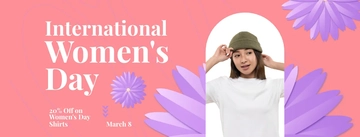Free Women's Day Offer Facebook Cover Template to Edit Online