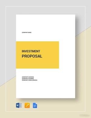 Sample Investment Proposal Template