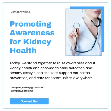 Free World Kidney Day LinkedIn Post Template to Edit Online