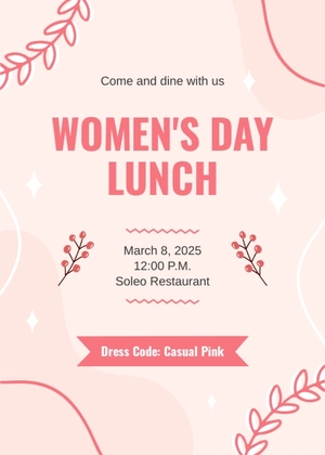 Free Women's Day Lunch Invitation Template to Edit Online