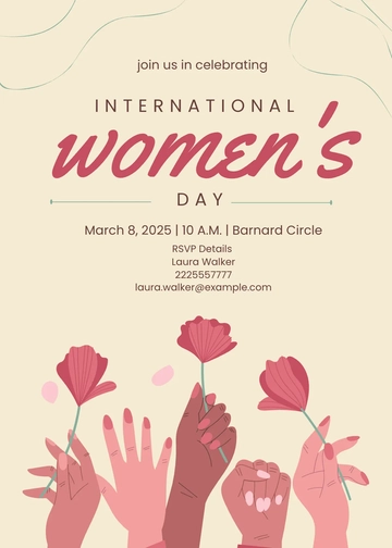 Free Formal Women's Day Invitation Template to Edit Online