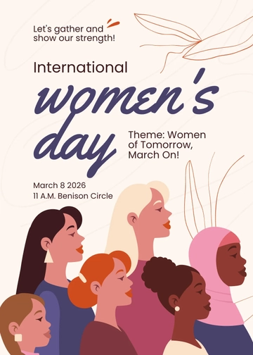 Free Simple Women's Day Invitation Template to Edit Online