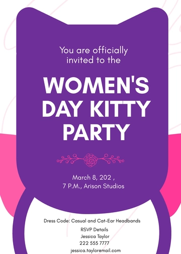 Free Women's Day Kitty Party Invitation Template to Edit Online